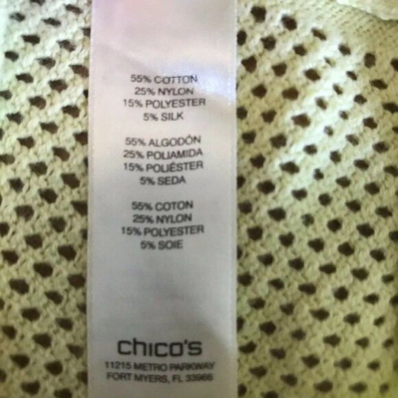 Chicos Ladies Size 1 Medium Top Waffle See Through - Picture 4 of 4